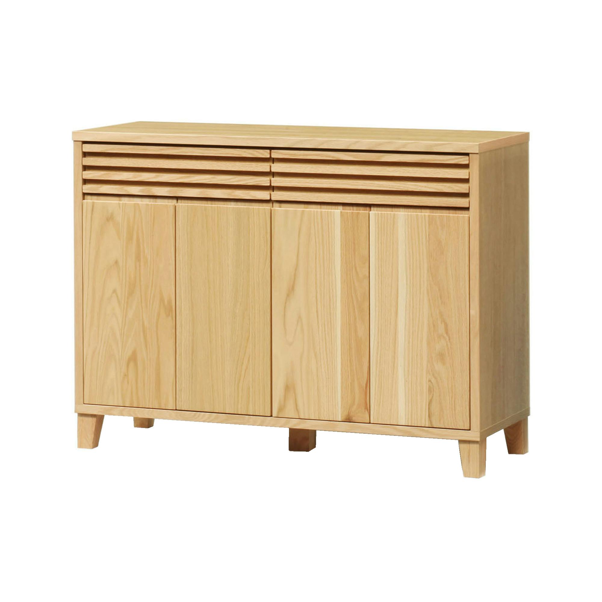 oka サイドボード バジル 幅119cm オーク キャビネット リビング収納 物入れ 446382【別送品】