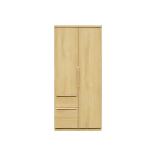 oka ワードローブ ジェノバ 幅80cm ライトブラウン 服掛け 衣類収納 タンス 446396【別送品】