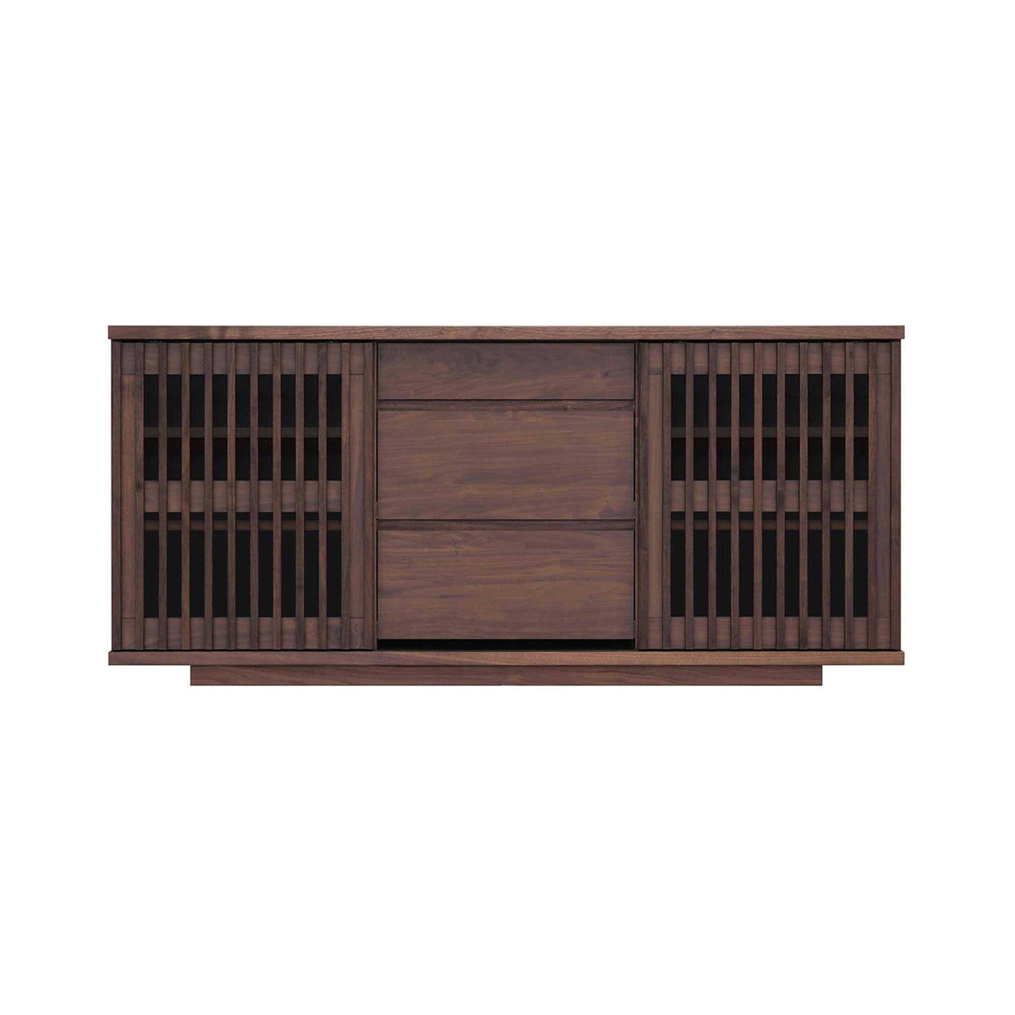 oka サイドボード バリュー 幅150cm ウォールナット キャビネット リビング収納 物入れ 446412【別送品】