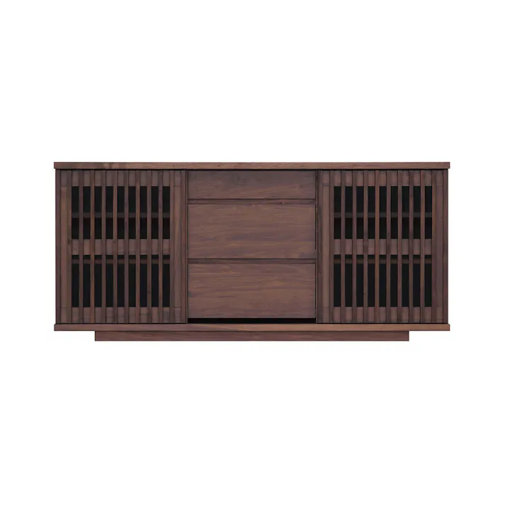 oka サイドボード バリュー 幅150cm ウォールナット キャビネット リビング収納 物入れ 446412【別送品】