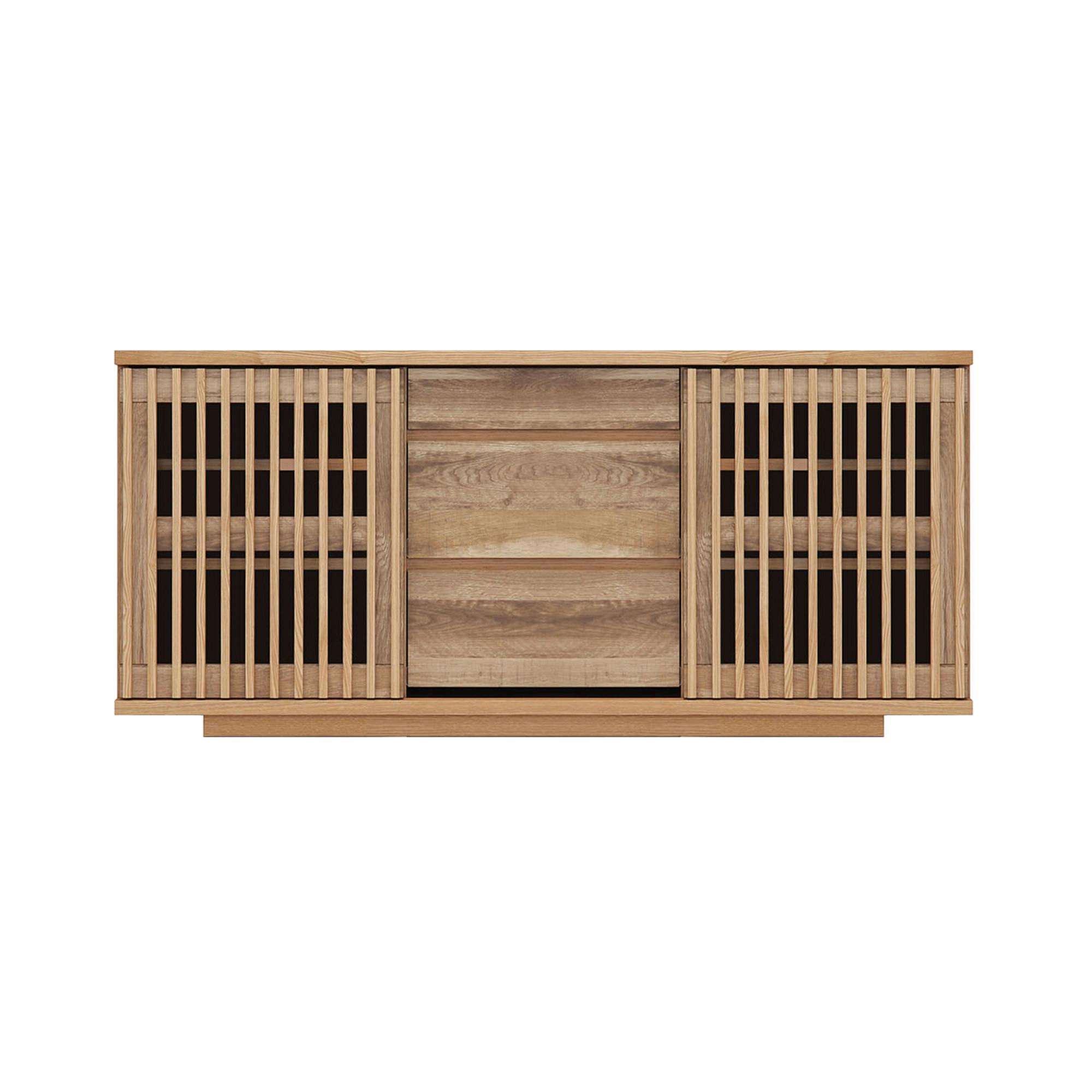 oka サイドボード バリュー 幅150cm オーク キャビネット リビング収納 物入れ 446413【別送品】