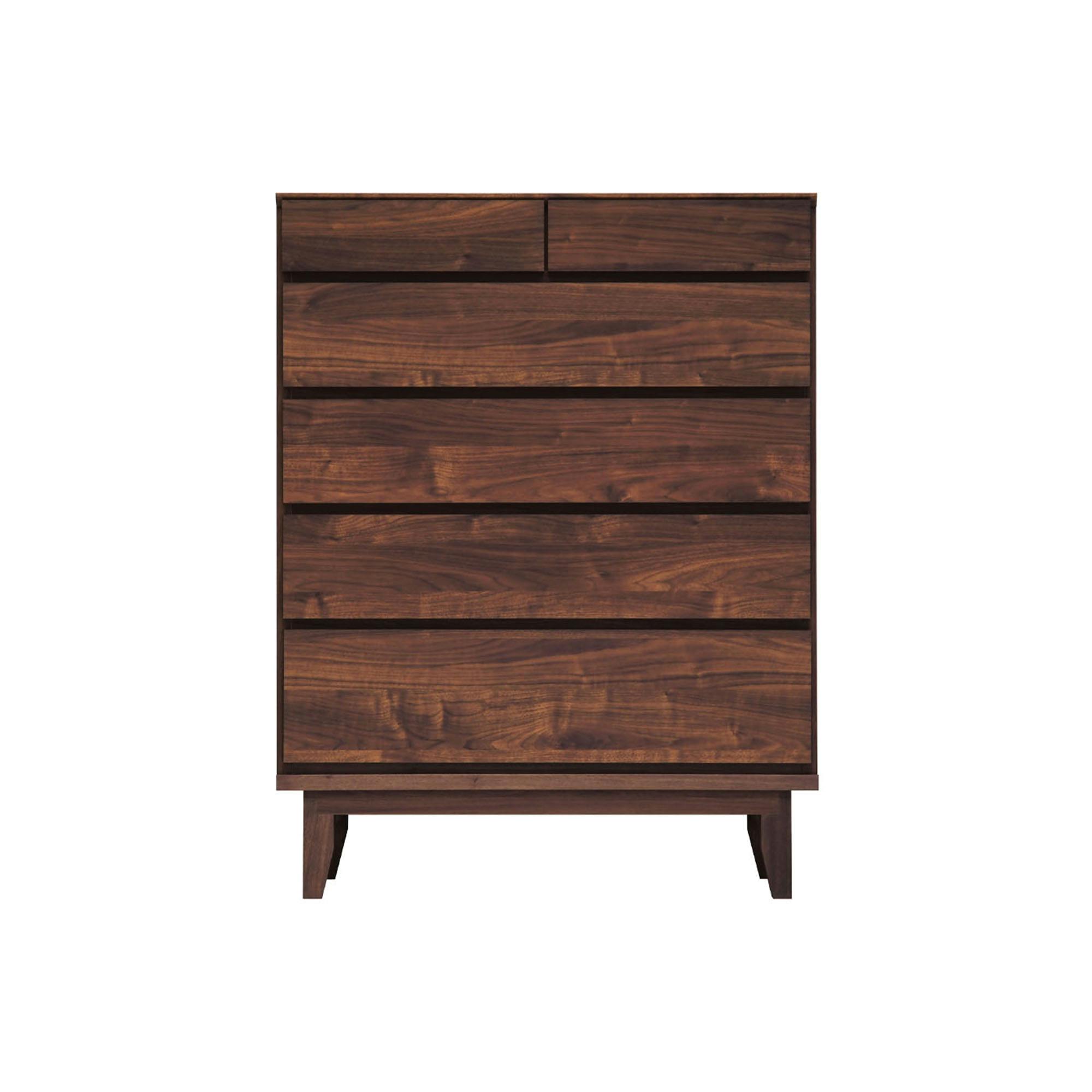 oka ハイチェスト ラムジー 幅90cm 5段 ウォールナット タンス 収納家具 リビング収納 446422【別送品】