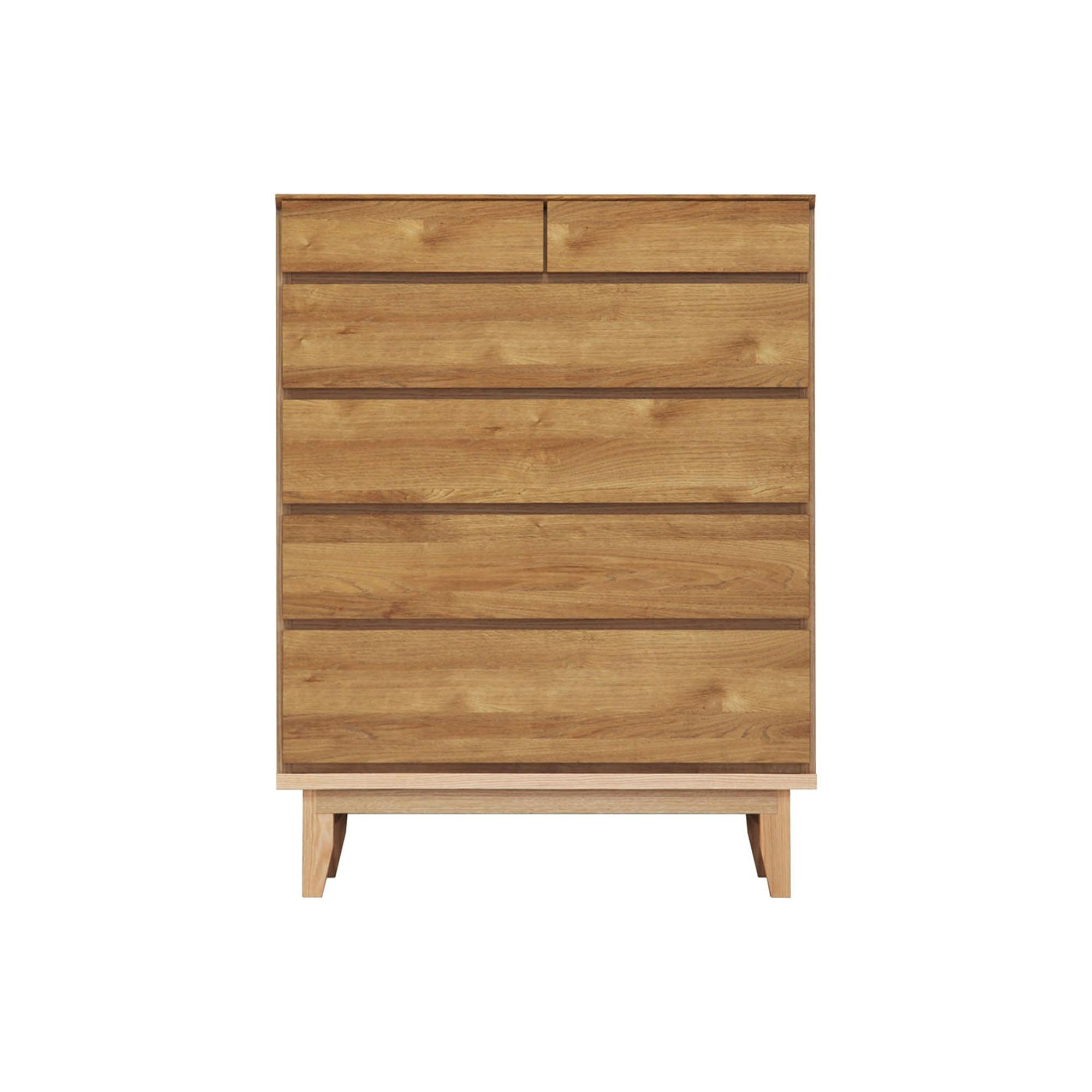 oka ハイチェスト ラムジー 幅90cm 5段 オーク タンス 収納家具 リビング収納 446423【別送品】