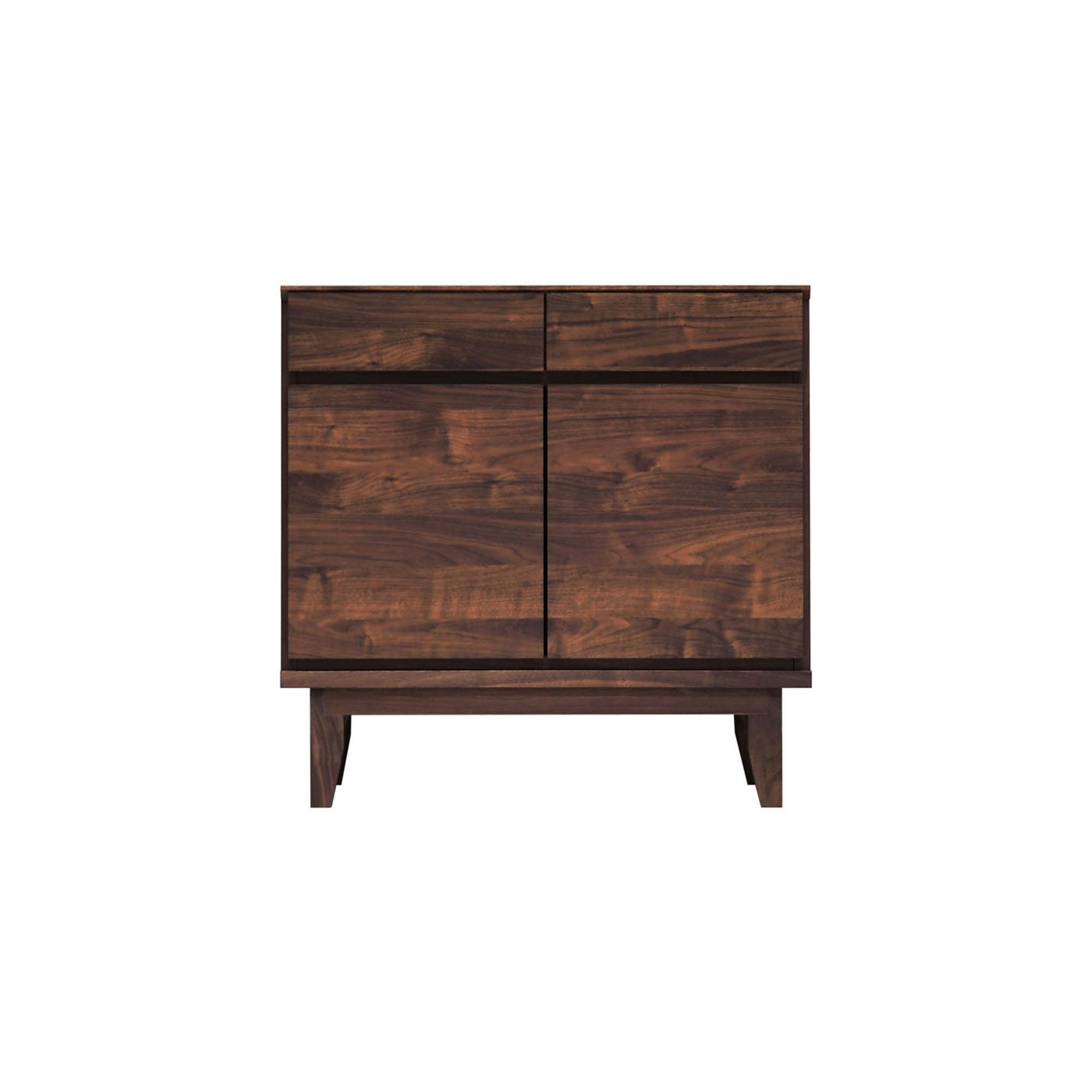 oka サイドボード ラムジー 幅80cm ウォールナット キャビネット リビング収納 物入れ 446428【別送品】