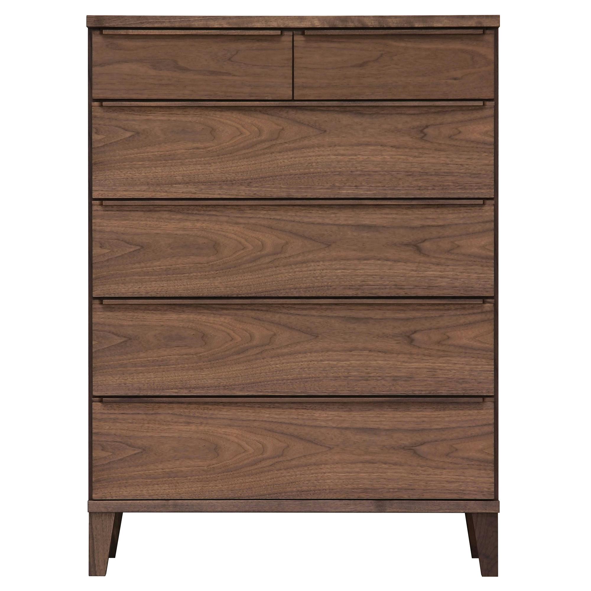 oka ハイチェスト レオ 幅90cm 5段 ウォールナット タンス 収納家具 リビング収納 446432【別送品】