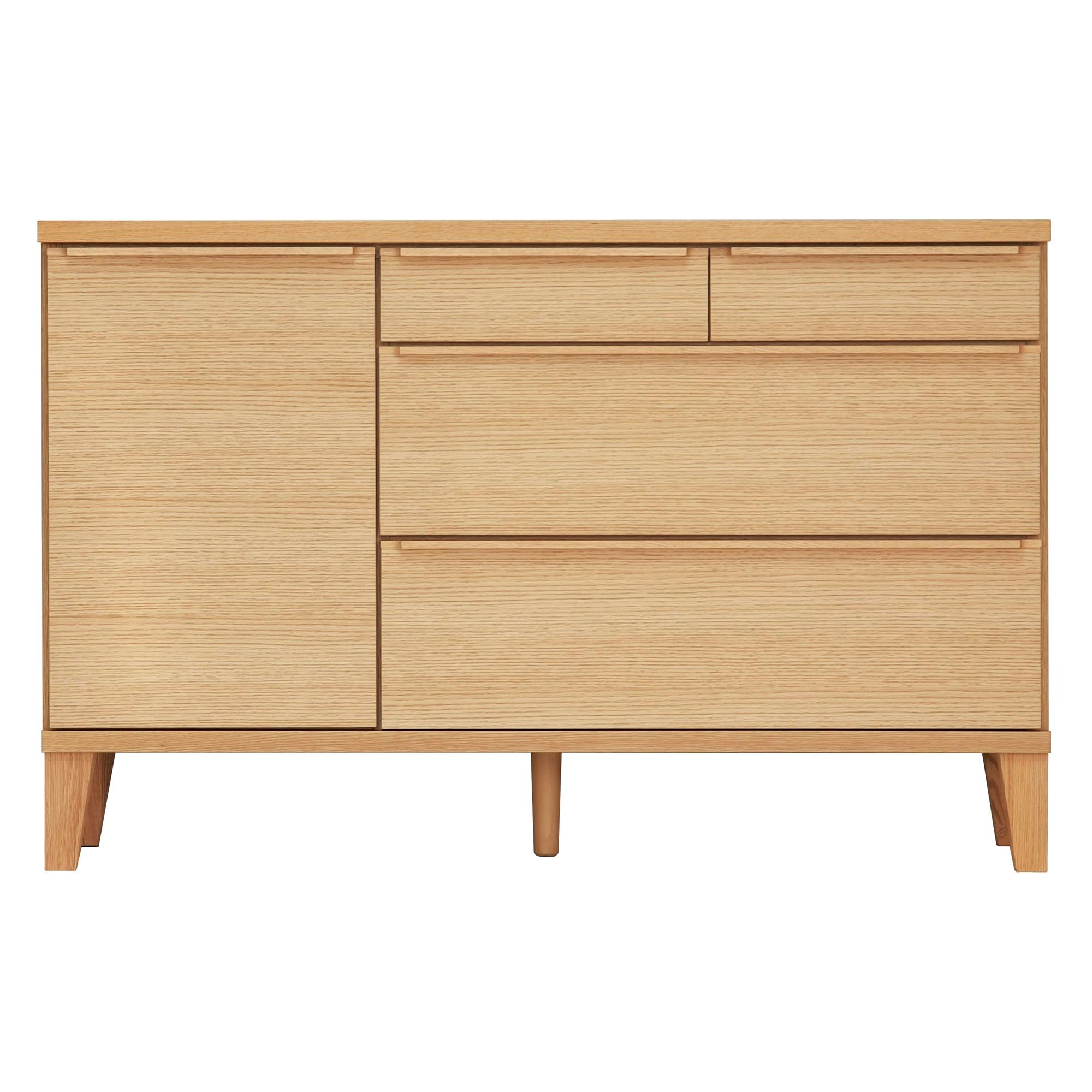 oka サイドボード レオ 幅120cm ウォールナット キャビネット リビング収納 物入れ 446438【別送品】