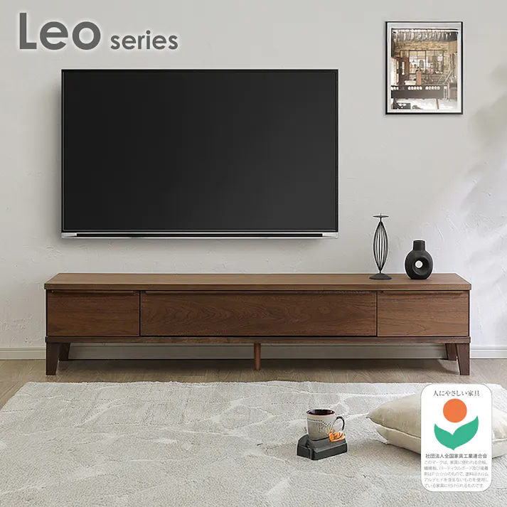 oka テレビボード レオ 幅180cm ウォールナット テレビ台 オーディオデッキ ローボード 446442【別送品】