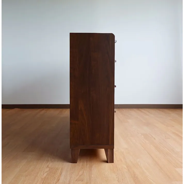 oka スリムチェスト レガシー 幅120cm 4段 ウォールナット タンス 収納家具 リビング収納 446446【別送品】