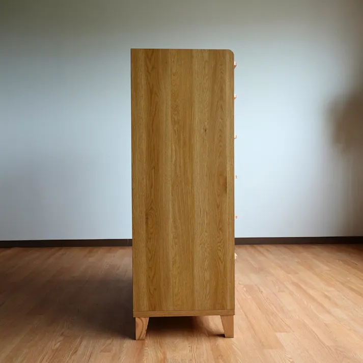 oka ハイチェスト レガシー 幅90cm 6段 オーク タンス 収納家具 リビング収納 446449【別送品】