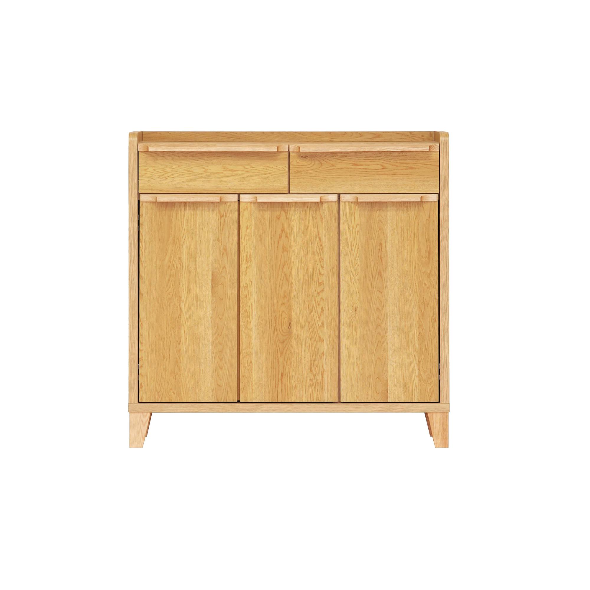 oka スリムキャビネット レガシー 幅90cm オーク リビング収納 サイドボード 物入れ 446453【別送品】