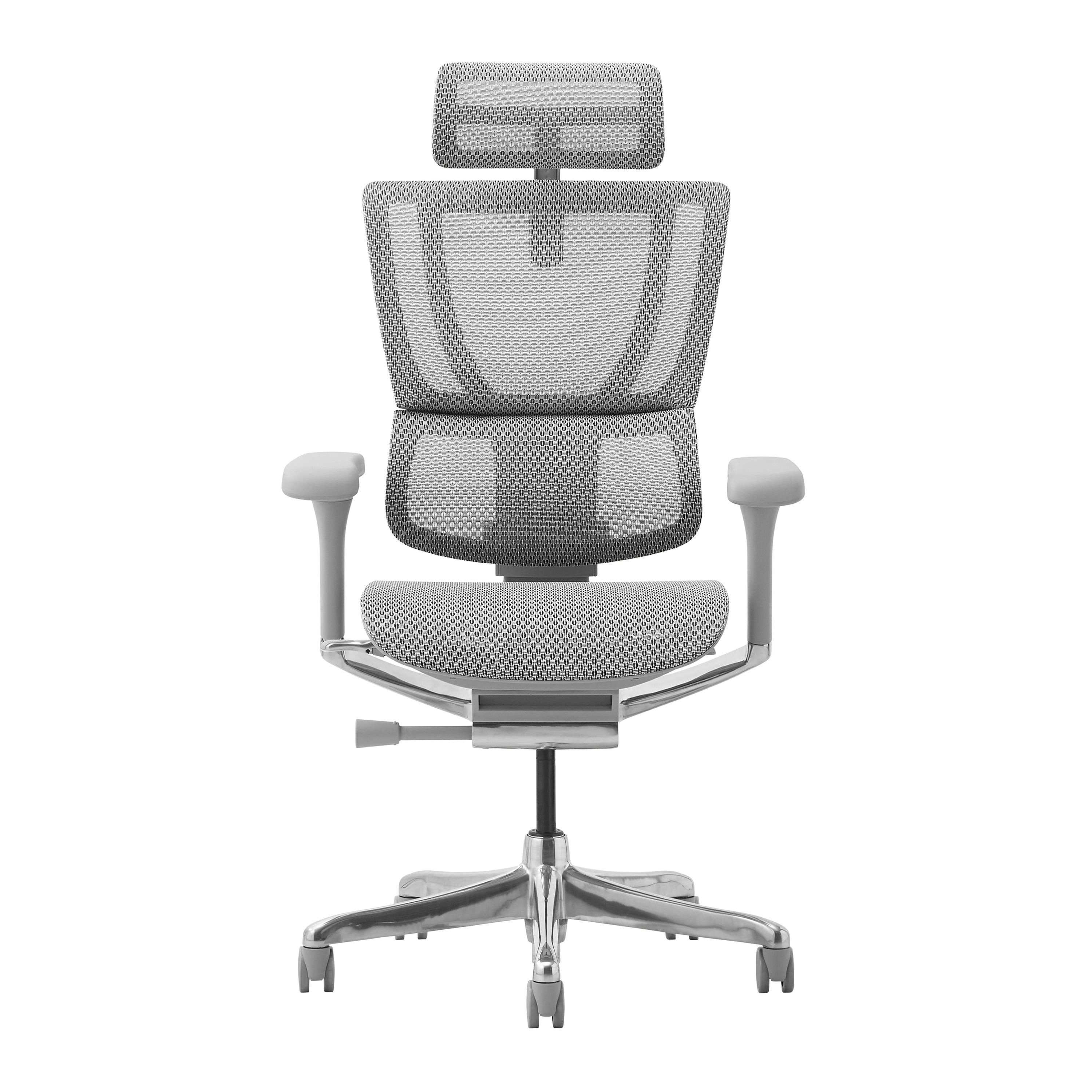 Ergohuman エルゴヒューマン フィット2 FIT2-HAM-DR-GF-WH 新基盤タイプ オットマン無し グレーフレーム ホワイト ワークチェア デスクチェア ゲーミングチェア 454408【別送品】