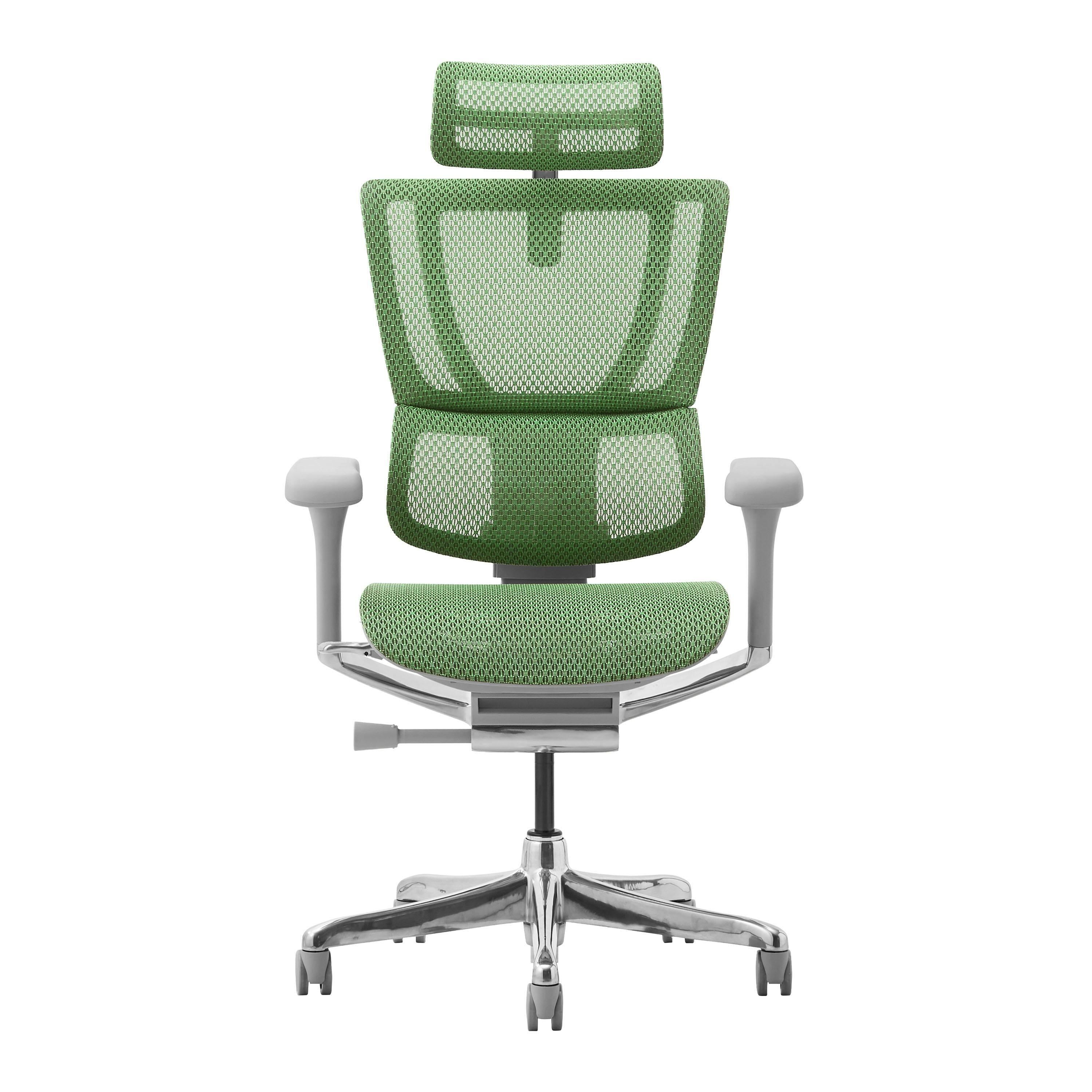 Ergohuman エルゴヒューマン フィット2 FIT2-HAM-DR-GF-GN 新基盤タイプ オットマン無し グレーフレーム グリーン ワークチェア デスクチェア ゲーミングチェア 454411【別送品】
