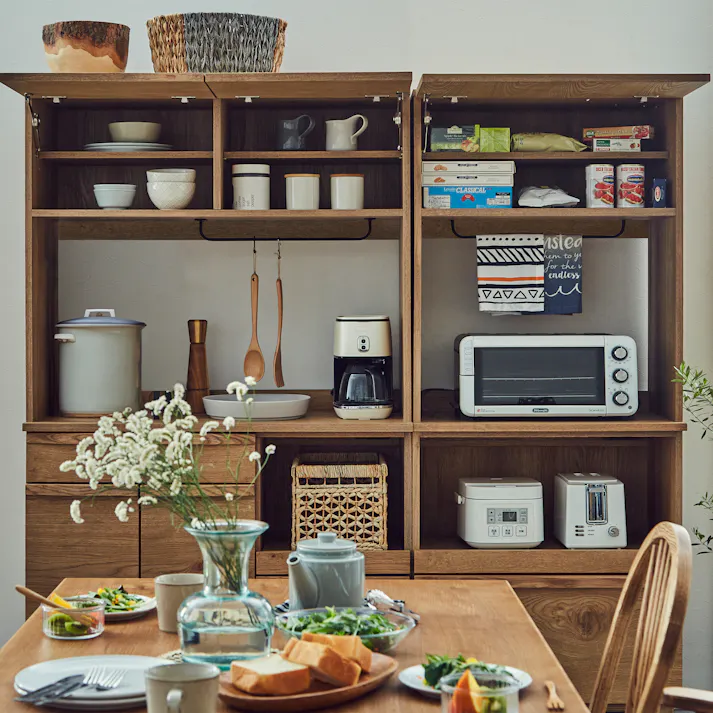 nora. ダイニングボード カップ3 幅70cm 食器棚 食器収納 カウンター 454648【別送品】