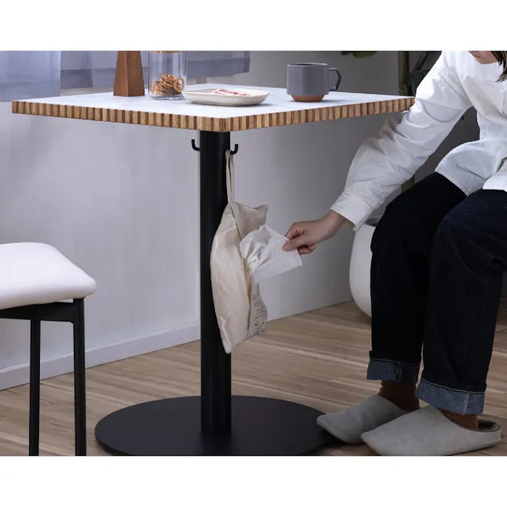 nora. ダイニングテーブル タルティー 幅60×高さ70cm メラミン天板 ホワイト ミニテーブル カフェテーブル 食卓 456437【別送品】