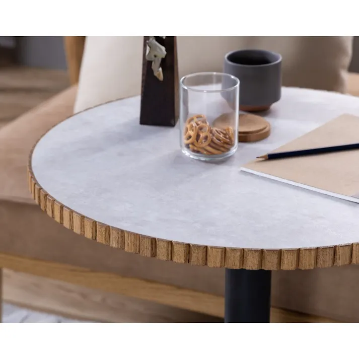 nora. ダイニングテーブル タルティー 幅60×高さ70cm 丸型 メラミン天板 ホワイト ミニテーブル カフェテーブル 食卓 456438【別送品】