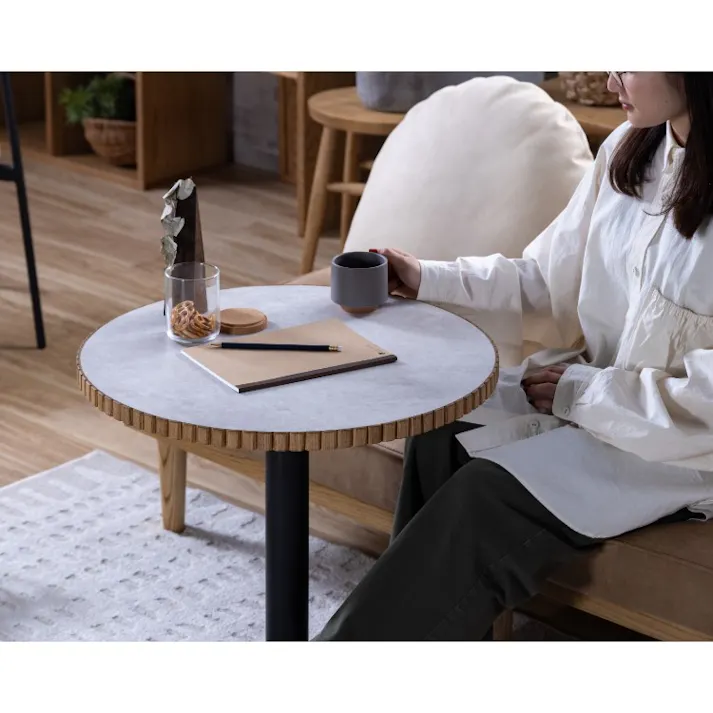 nora. ダイニングテーブル タルティー 幅60×高さ70cm 丸型 メラミン天板 ホワイト ミニテーブル カフェテーブル 食卓 456438【別送品】