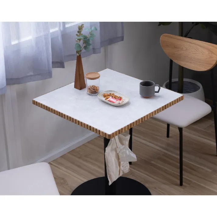 nora. ダイニングテーブル タルティー 幅60×高さ60cm メラミン天板 ホワイト ミニテーブル カフェテーブル 食卓 456439【別送品】