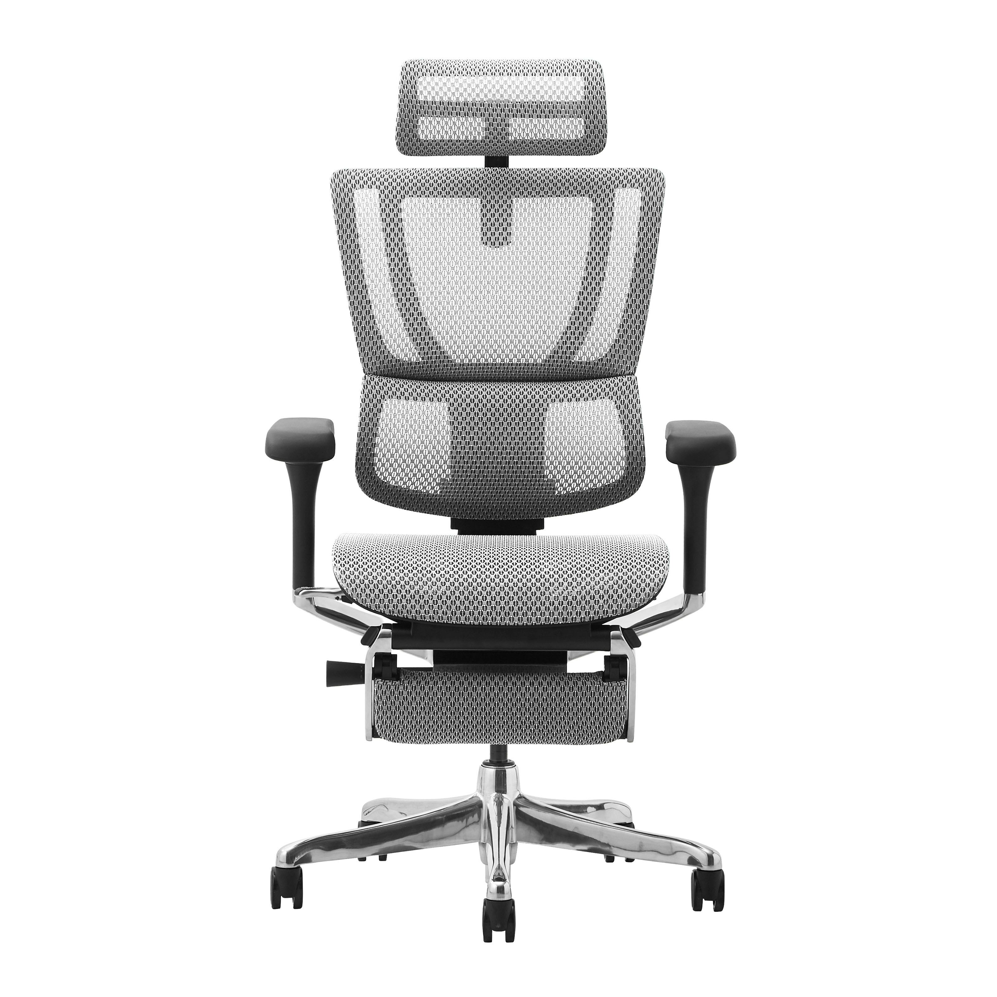 Ergohuman エルゴヒューマン フィット2 FIT2-LPL-DR-BF-WH 新基盤タイプ オットマン内蔵 ブラックフレーム ホワイト ワークチェア デスクチェア ゲーミングチェア 459644【別送品】