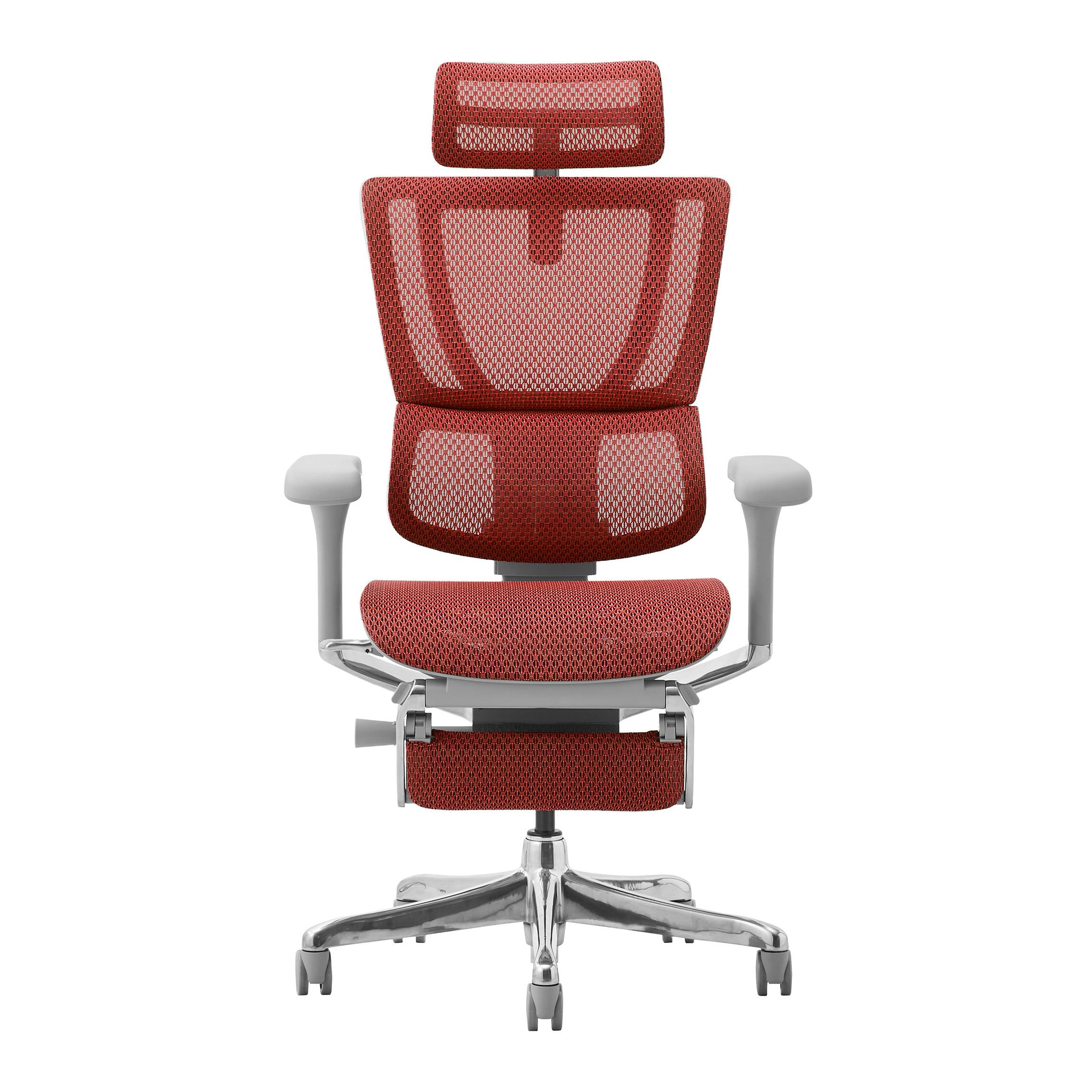 Ergohuman エルゴヒューマン フィット2 FIT2-LPL-DR-GF-RD 新基盤タイプ オットマン内蔵 グレーフレーム レッド ワークチェア デスクチェア ゲーミングチェア 459650【別送品】