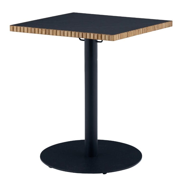 nora. ダイニングテーブル タルティー 幅60×高さ60cm メラミン天板 石目ブラック ミニテーブル カフェテーブル 食卓 460151【別送品】