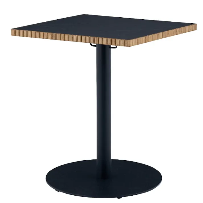 nora. ダイニングテーブル タルティー 幅60×高さ60cm メラミン天板 石目ブラック ミニテーブル カフェテーブル 食卓 460151【別送品】