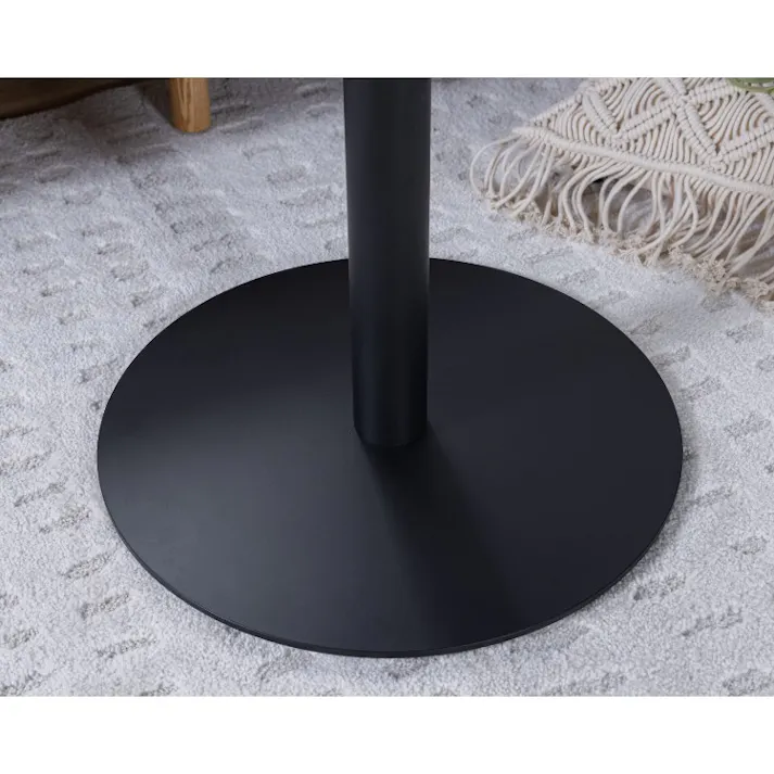 nora. ダイニングテーブル タルティー 幅60×高さ60cm メラミン天板 石目ブラック ミニテーブル カフェテーブル 食卓 460151【別送品】