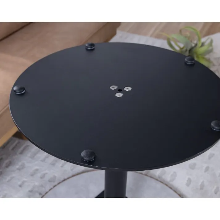 nora. ダイニングテーブル タルティー 幅60×高さ60cm メラミン天板 石目ブラック ミニテーブル カフェテーブル 食卓 460151【別送品】