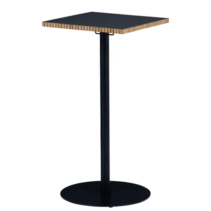 nora. ダイニングテーブル タルティー 幅60×高さ100cm メラミン天板 石目ブラック ミニテーブル カフェテーブル 食卓 460158【別送品】