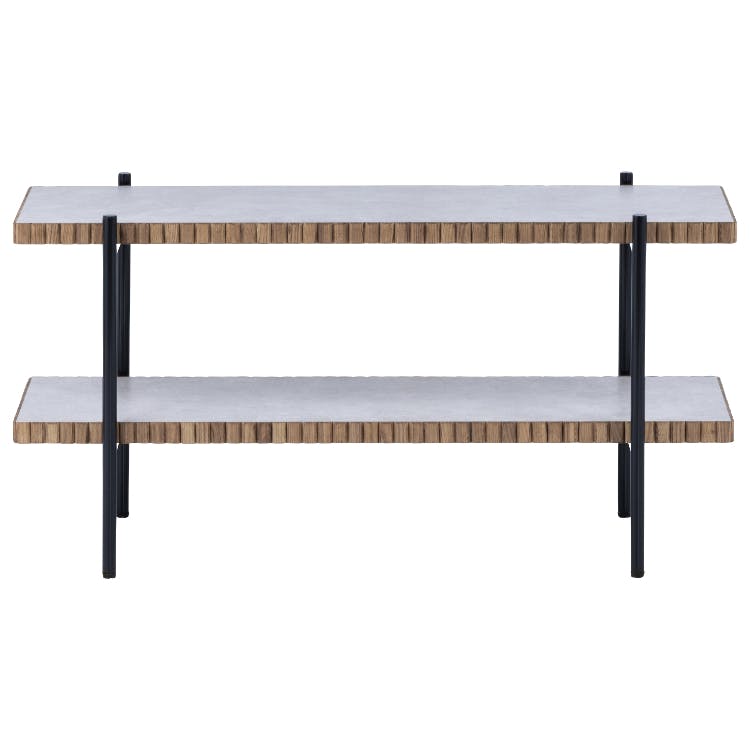 nora. オープンラック タルティー 2段 メラミン天板 ホワイト 収納家具 リビング収納 シェルフ 460195【別送品】