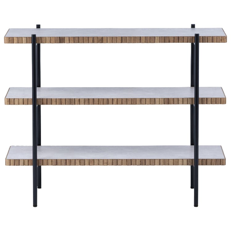 nora. オープンラック タルティー 3段 メラミン天板 ホワイト 収納家具 リビング収納 シェルフ 460197【別送品】