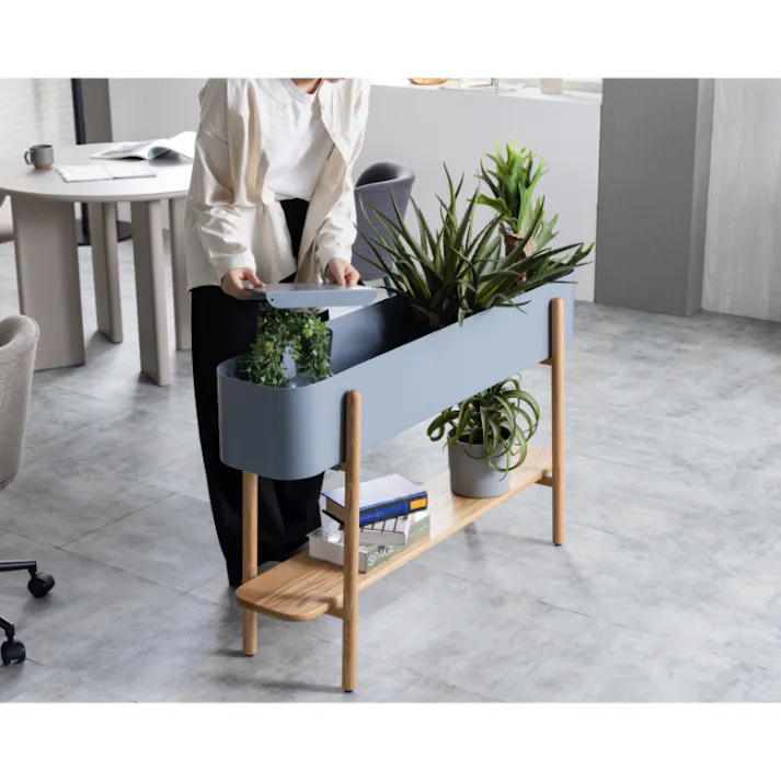 nora. プランター アスピ 幅120cm グレー シェルフ 観葉植物 ラック 468202【別送品】
