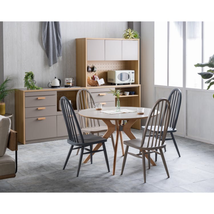 nora. ダイニングチェア インディ2 板座 ベージュフレーム 食卓椅子