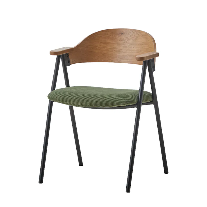 to meet ダイニングチェア リグレード ナチュラルフレーム コーデュロイ生地 グリーン ダイニング 食卓 団らん 470003【別送品】