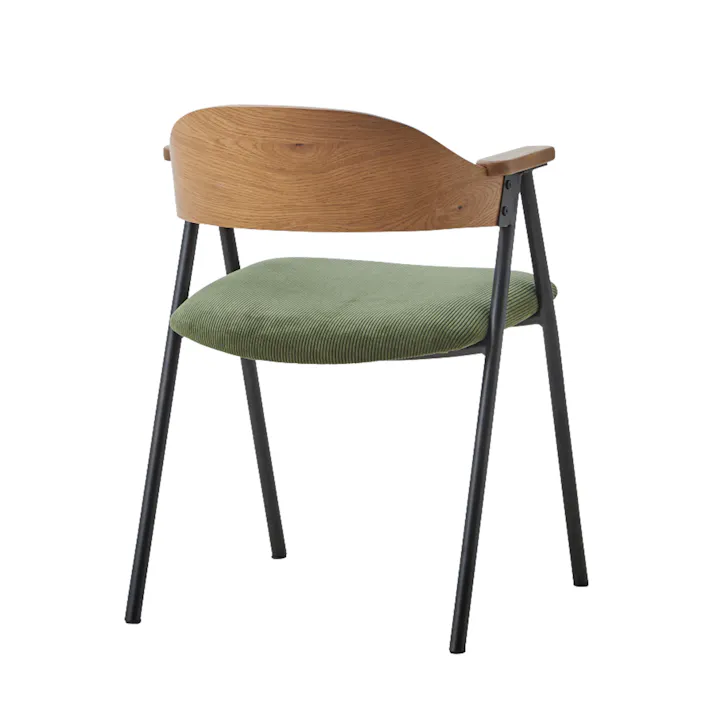 to meet ダイニングチェア リグレード ナチュラルフレーム コーデュロイ生地 グリーン ダイニング 食卓 団らん 470003【別送品】