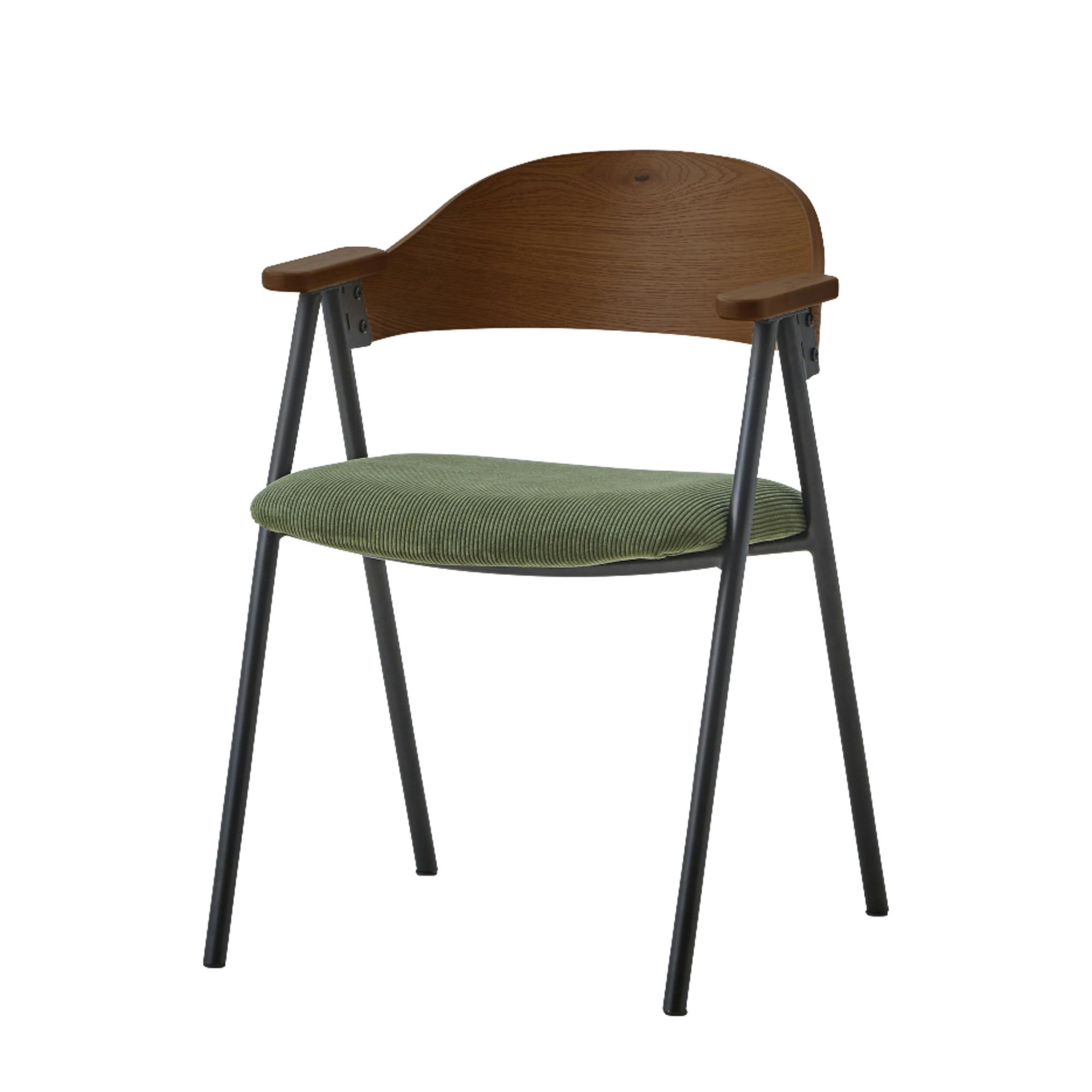 to meet ダイニングチェア リグレード ブラウンフレーム コーデュロイ生地 グリーン ダイニング 食卓 団らん 470006【別送品】