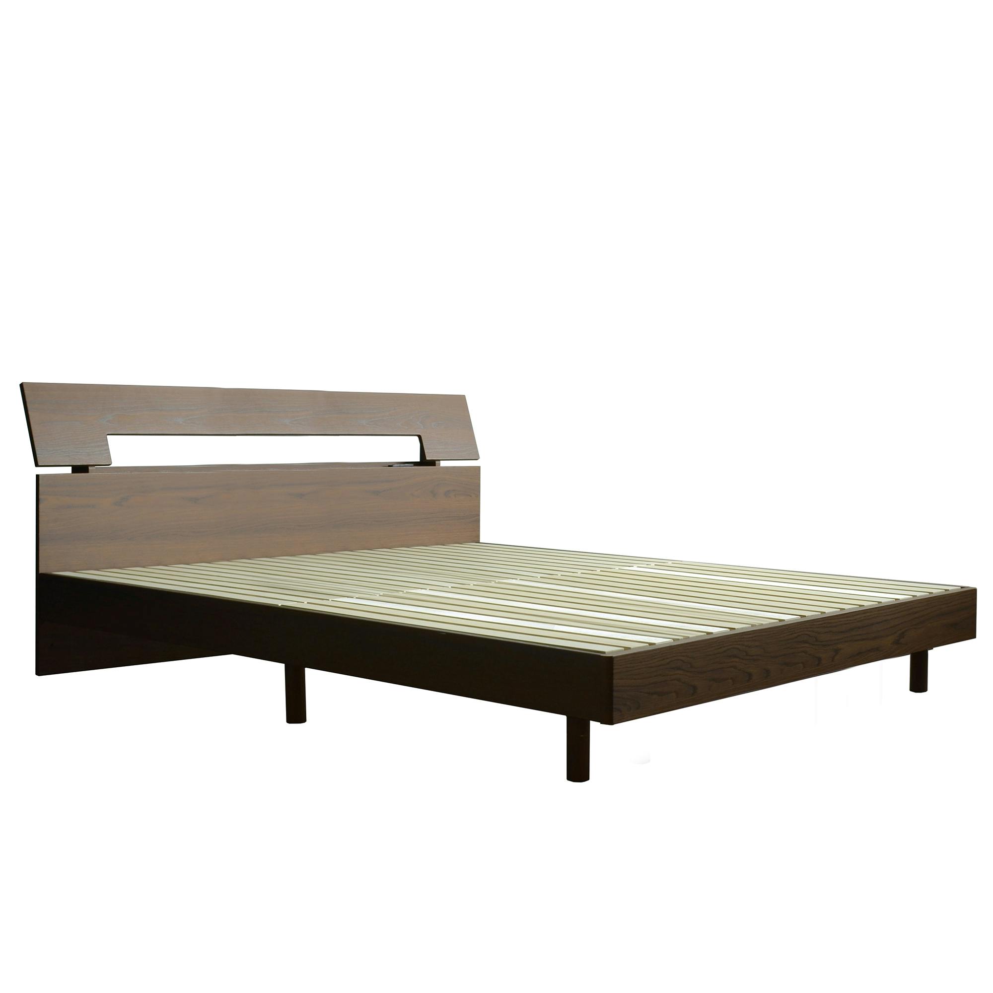 to meet ベッドフレーム オセロット3 ダブルサイズ ブラウン 寝台 寝室 睡眠 475555【別送品】