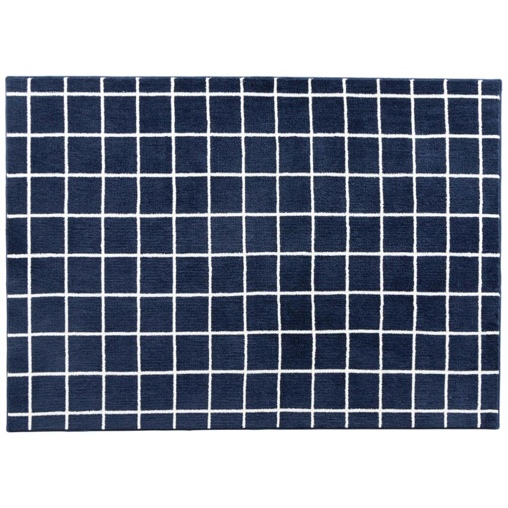 ラグ グラフ 140×200cm ネイビー チェック モダン ナチュラル COMFORM