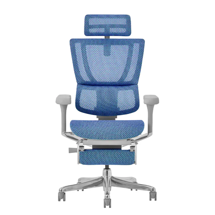 オフィスチェア Ergohuman ブルー ゲーミングチェア デスクチェア 書斎椅子 FIT2-LPL-5D-DR-GF-BL 507951【別送品】
