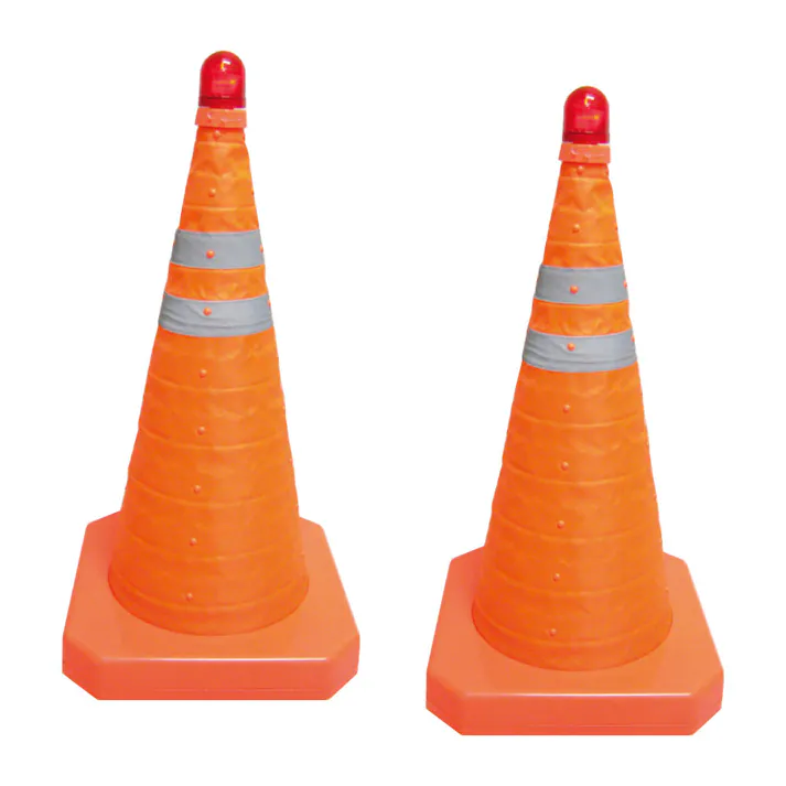 レックス ライト付 三角コーン セット 小 2個 SD-611-2 安全 保安 ライト CZ03732【別送品】