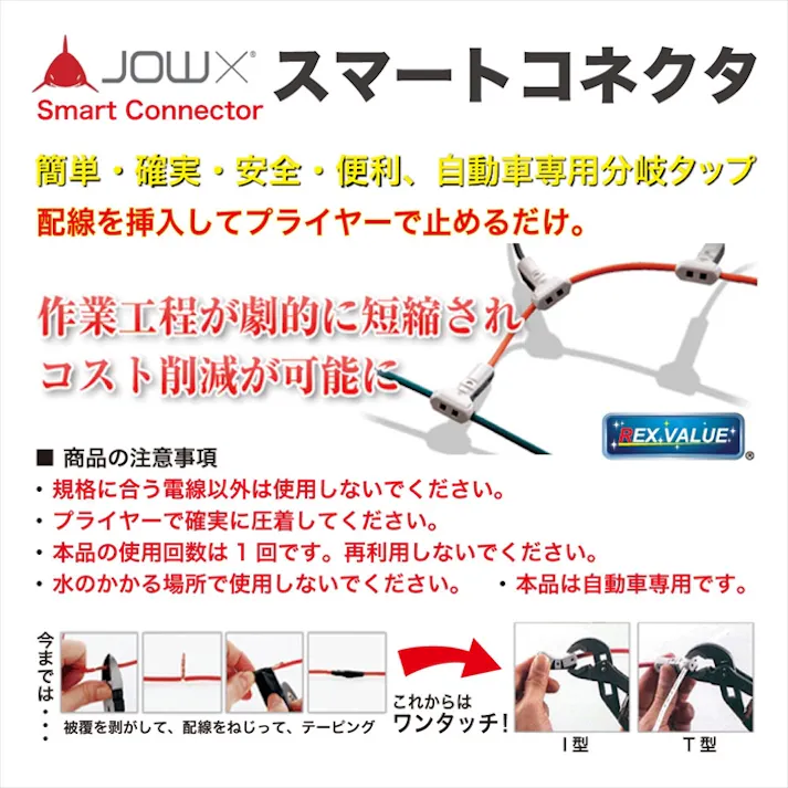 unixon社 JOWX Connector スマートコネクタ Iタイプ (同径) 100個 I-3-100 自動車整備 工具 配線 電装 CZ03764【別送品】