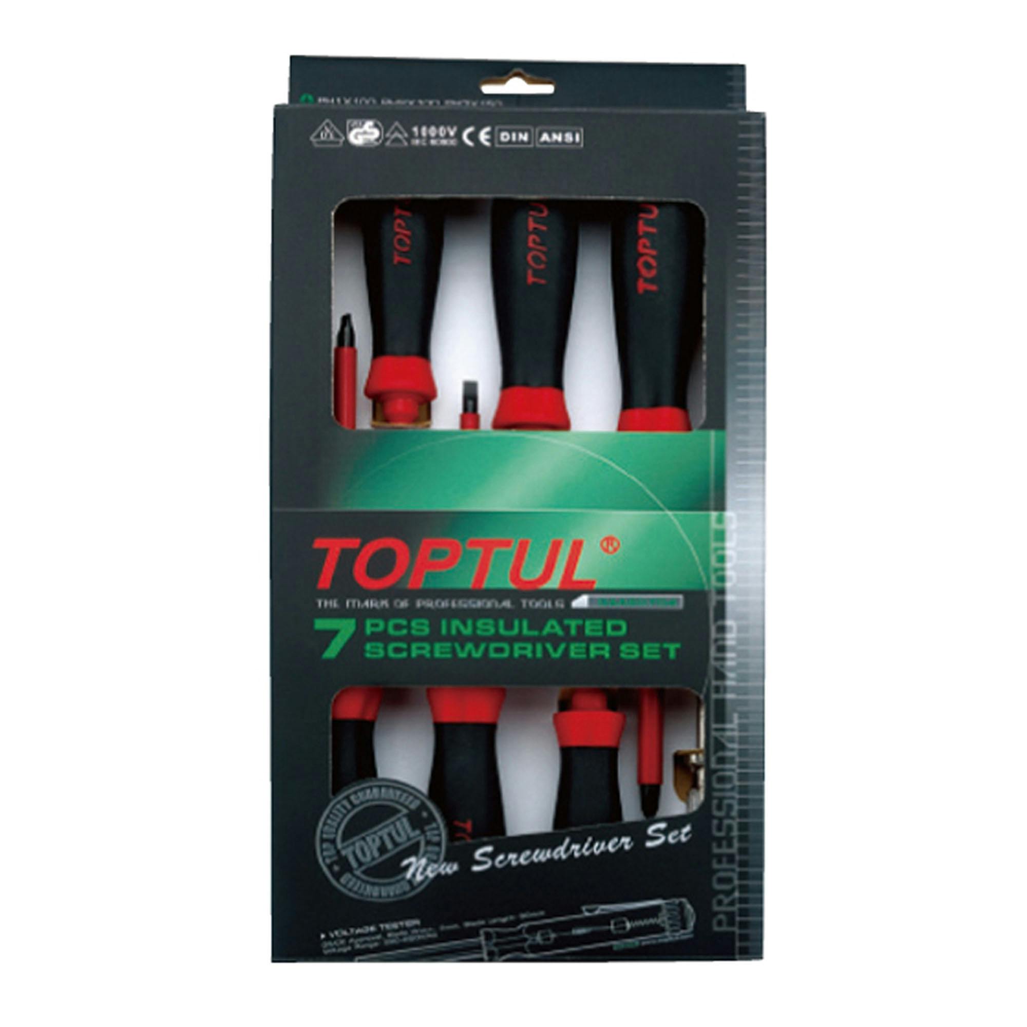 TOPTUL 絶縁ドライバー 7pcs セット GAAE0704 自動車整備 工具 ハイブリッド 絶縁 CZ03962【別送品】