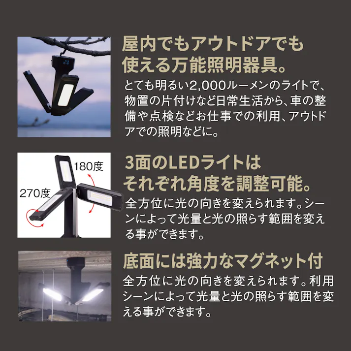 レックス スタンド付三つ葉ライト RX-N53 LED ワークライト 作業灯 投光器 CZ00046【別送品】