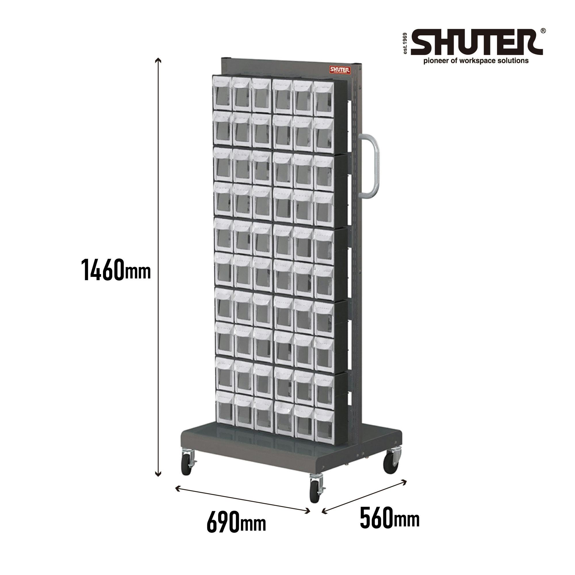 SHUTER パーツ整理棚 片面 (引出し60個) セット MS-16000 キャビネット