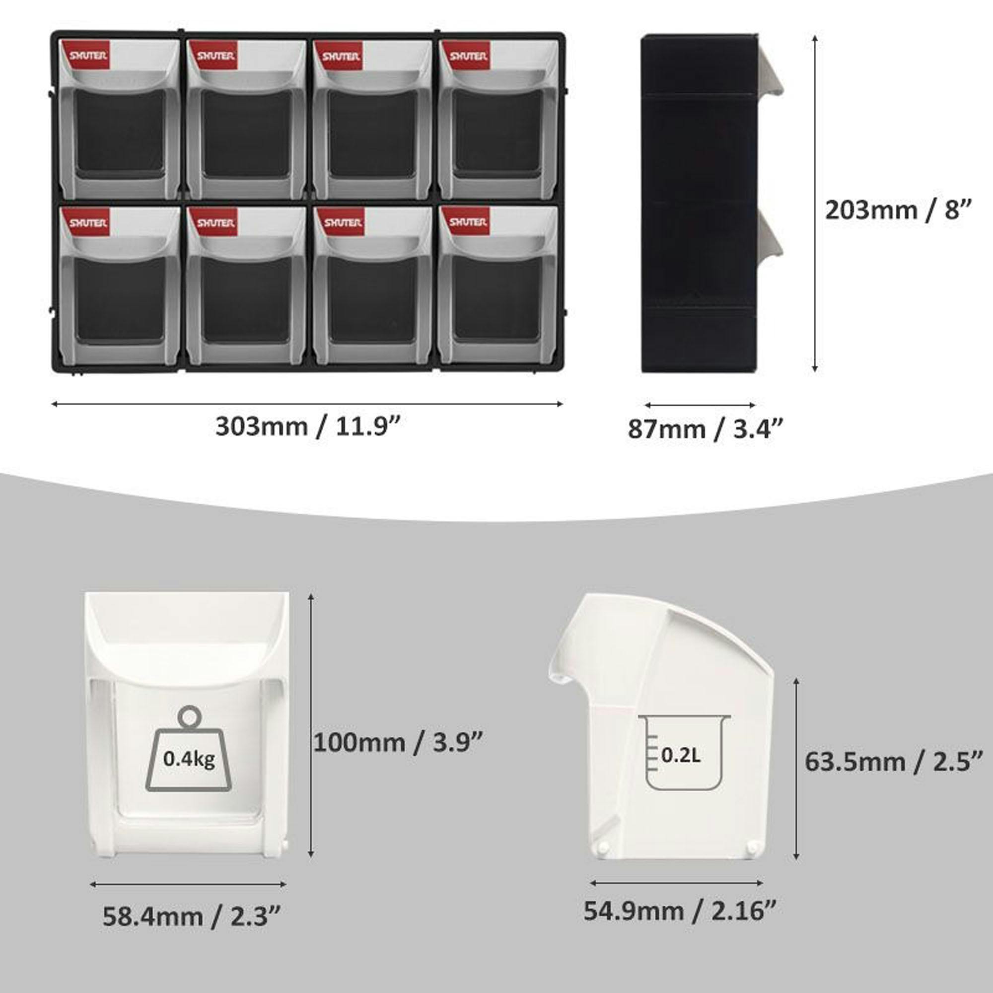 SHUTER パーツ整理棚 片面 (引出し96個) セット MS-18000 キャビネット