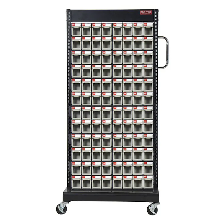 SHUTER パーツ整理棚 両面 (引出し192個) セット MS-28000 キャビネット 整理棚 収納 部品 キャスター付き livinbox CZ00210【別送品】