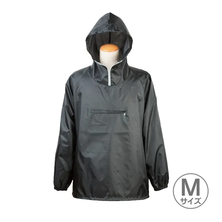 UNI WORLD アノラックパーカー ブラック Mサイズ WT-8400M 作業着 防風 撥水 CZ04888【別送品】