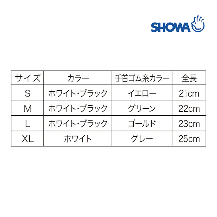 SHOWA バームフィット 手袋 Sサイズ 白 2双 BO500S-W-2 自動車整備 作業 保護 板金塗装 CZ04906【別送品】