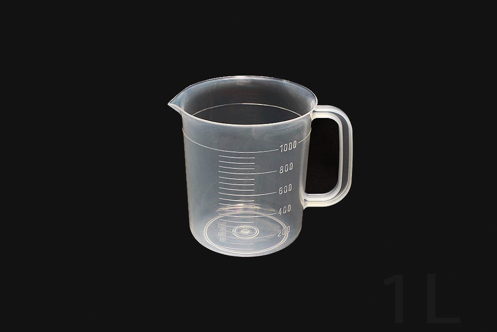 PPビーカー 1L 手付 目盛付 ポリプロピレンビーカー 半透明 耐熱性 101-22203【別送品】