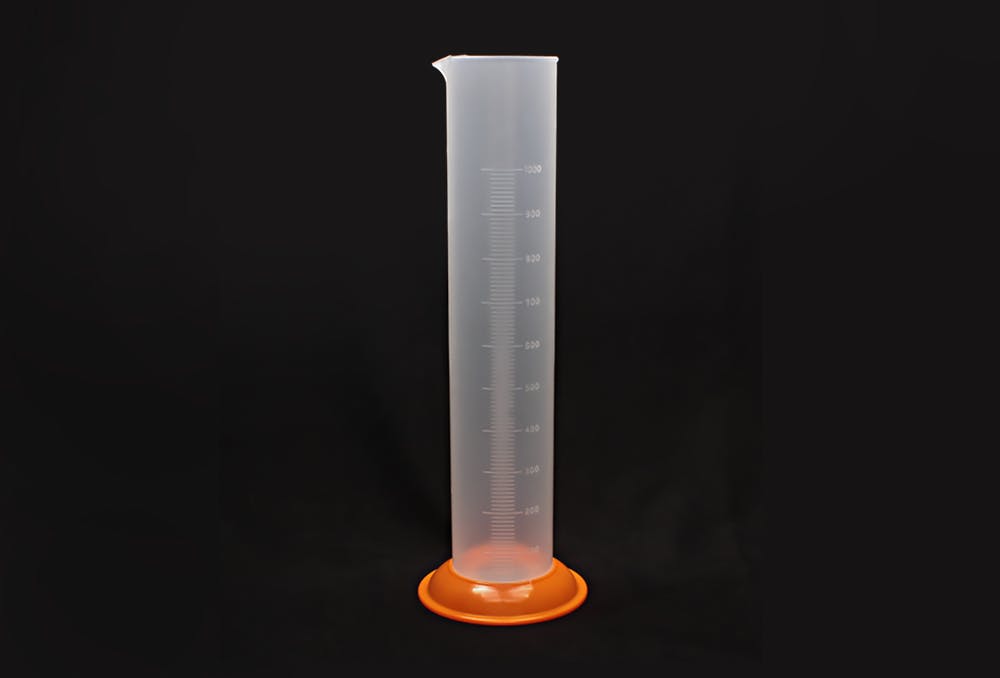 PPメスシリンダー 1L ポリプロピレン 半透明 計量器 101-24108【別送品】