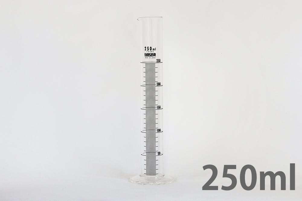 ケミカルメスシリンダー 250ml アクリル樹脂 透明 耐衝撃性 101-24306【別送品】